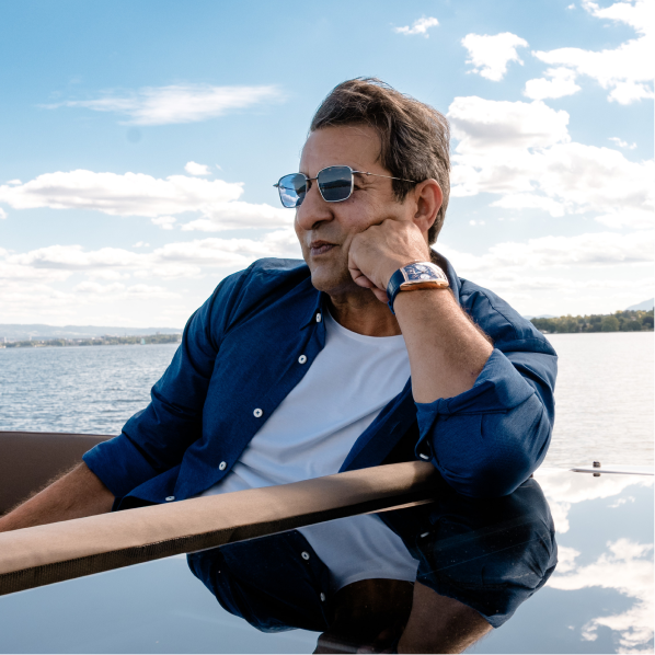 Wasim Akram wearing a luxury watch